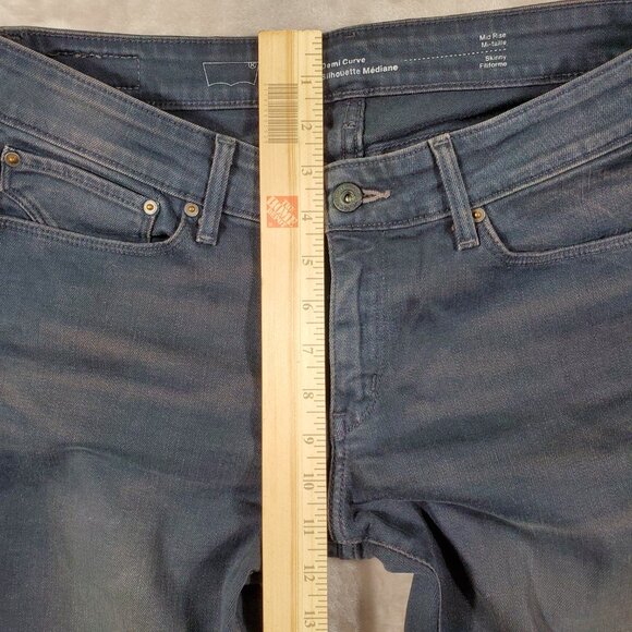 Levi's Jeans Womens mid rise skinny dark wash 'dirty' wash L32 - Picture 10 of 16